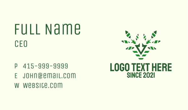 Green Reindeer Plant  Business Card Design Image Preview
