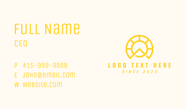 Yellow Sun Letter A Business Card Design Image Preview