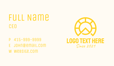Yellow Sun Letter A Business Card