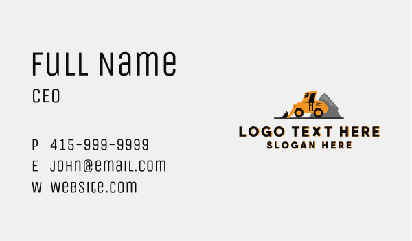 Wheel Loader Heavy Equipment Business Card Design Image Preview