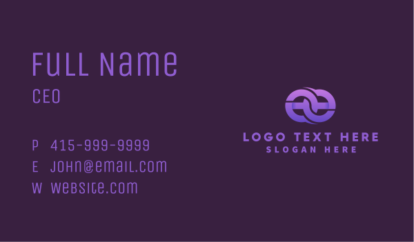 Purple Loop Abstract Business Card Design Image Preview
