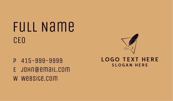 Feather Quill Pen Publisher Business Card Design Image Preview