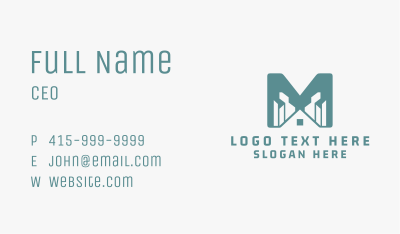 Roof Building Letter M  Business Card Image Preview