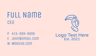 Blue Chubby Toucan  Business Card