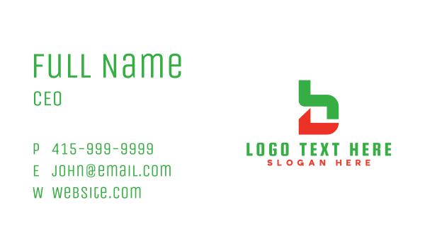 Green Red Modern B Business Card Design Image Preview