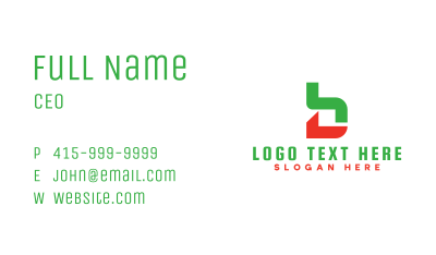 Green Red Modern B Business Card Image Preview