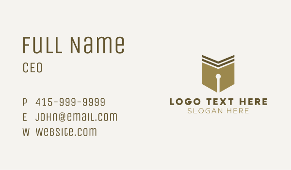 Classic Pen Calligraphy  Business Card Design Image Preview