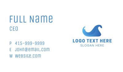Blue Gradient Wave Business Card Image Preview
