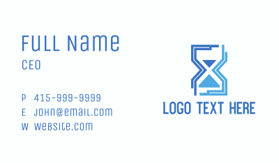 Blue Hourglass Business Card Image Preview