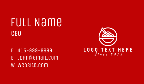 Oriental Ramen Food Stall  Business Card Design Image Preview