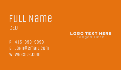 White Business Wordmark Business Card Image Preview