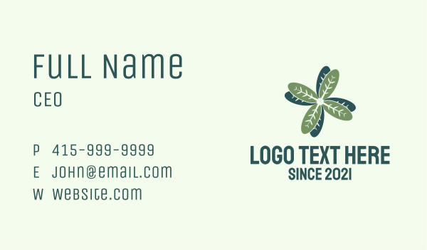 Leaf Electric Fan  Business Card Design Image Preview