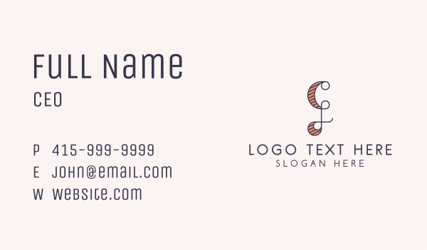 Classic Vintage Letter G Business Card Design Image Preview