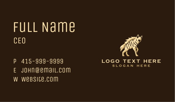 Wild Hyena Animal Business Card Design Image Preview