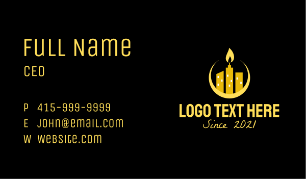 Yellow City Candle  Business Card Design Image Preview