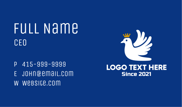 Dove Crown Bird Business Card Design Image Preview