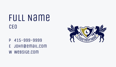 Horse Pegasus Crest Business Card Image Preview