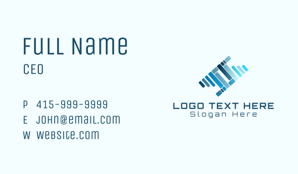 Blue Geometric Company Business Card Design Image Preview