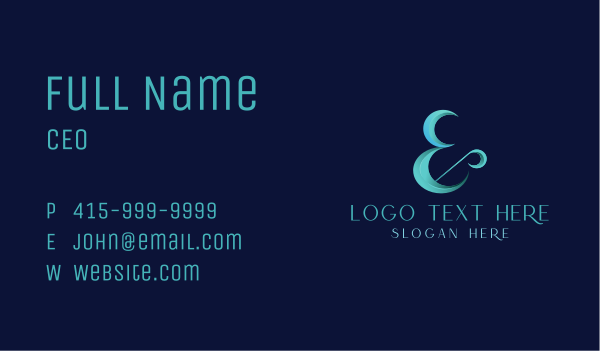 Upscale Ampersand Business Business Card Design Image Preview