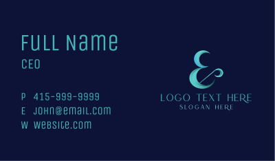 Upscale Ampersand Business Business Card Image Preview