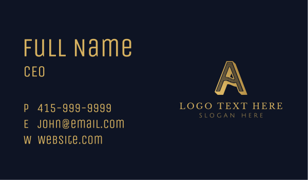Gold Classic Lettermark Business Card Design Image Preview
