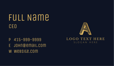 Gold Classic Lettermark Business Card Image Preview