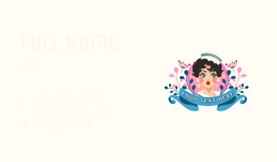 Floral Lady Sailor Business Card Image Preview