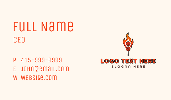 Fire Barbecue Stick Business Card Design Image Preview