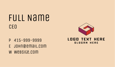 3D Pixel Letter G Business Card Image Preview