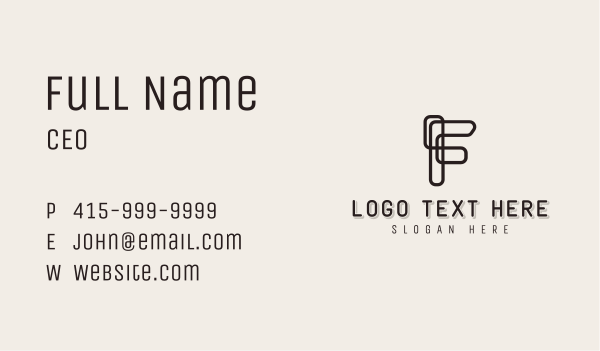 Stylish Company Letter F Business Card Design Image Preview