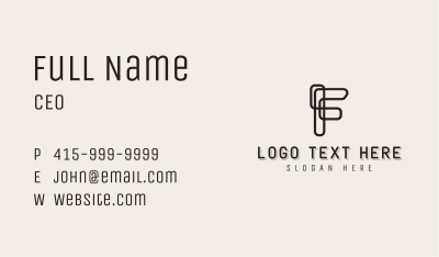 Stylish Company Letter F Business Card Image Preview