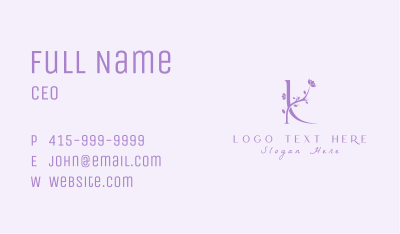 Flower Cosmetics Letter K Business Card