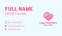 Pink Heart Fox Business Card Image Preview