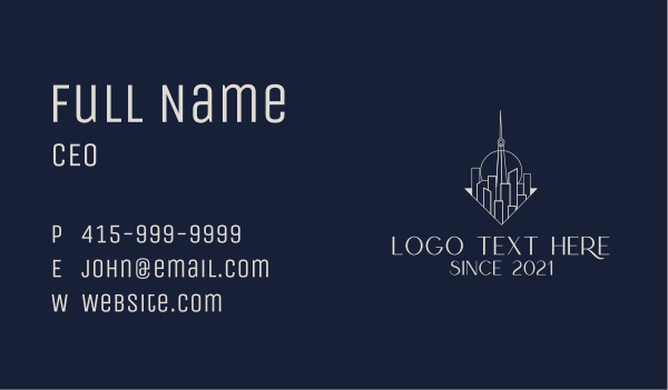 Minimalist City Tower Business Card Design Image Preview