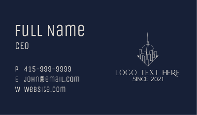 Minimalist City Tower Business Card Image Preview
