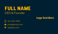 Yellow Glow Generic Wordmark Business Card Preview