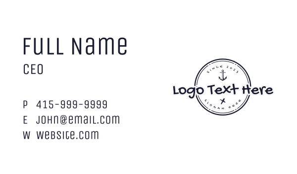 Anchor Restaurant Wordmark Business Card Design Image Preview