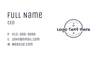 Anchor Restaurant Wordmark Business Card Image Preview