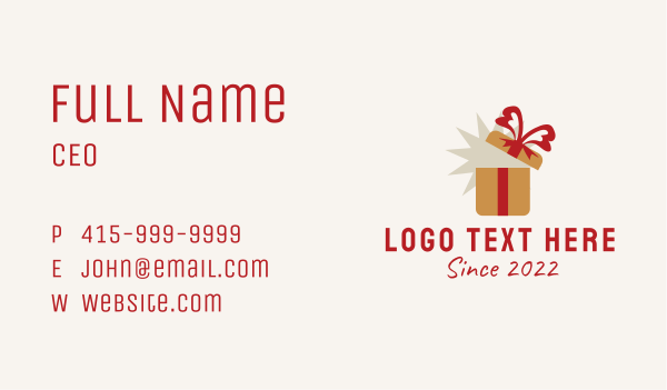 Christmas Gift Boutique  Business Card Design Image Preview