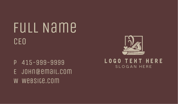 Woodworking Hand Plane Business Card Design Image Preview