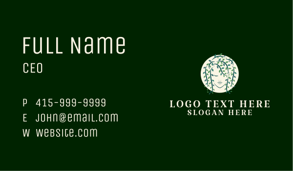 Vine Leaf Woman  Business Card Design Image Preview