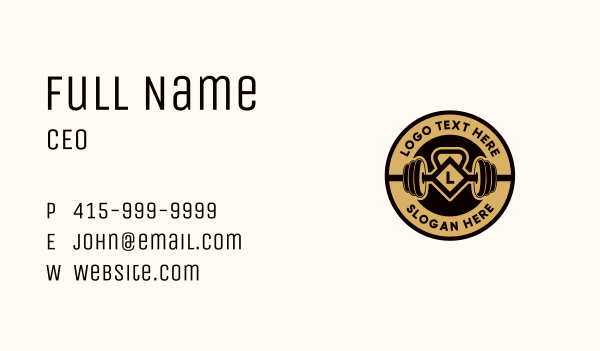 Bodybuilding Barbell Gym Business Card Design Image Preview