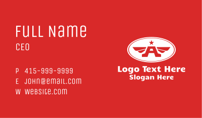 Captain Wings Letter A Business Card