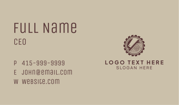 Saw Blade Log Cabin Business Card Design Image Preview