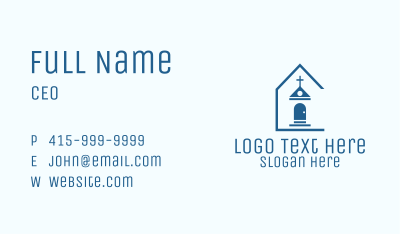 Blue Catholic Chapel Business Card Image Preview