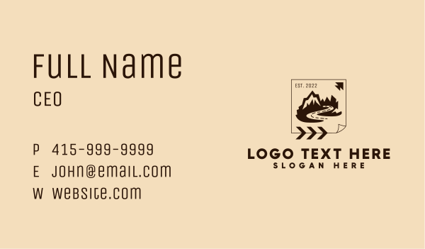 Brown Mountain Trek Business Card Design Image Preview