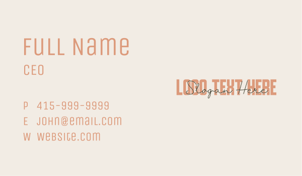 Overlapping Signature Wordmark Business Card Design Image Preview