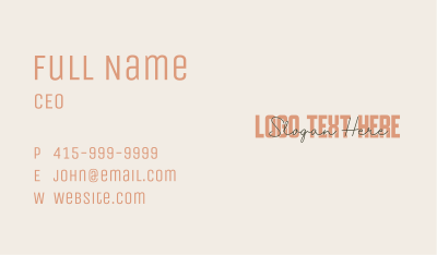 Overlapping Signature Wordmark Business Card Image Preview