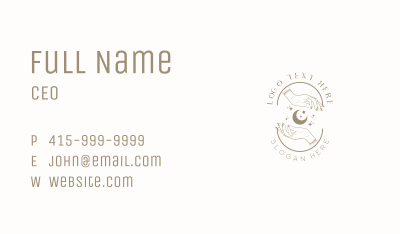 Mystical Moon Hand Business Card Image Preview