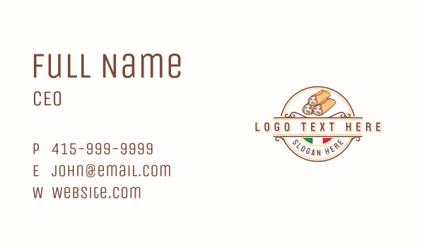Cannoli Italy Dessert Business Card Design Image Preview